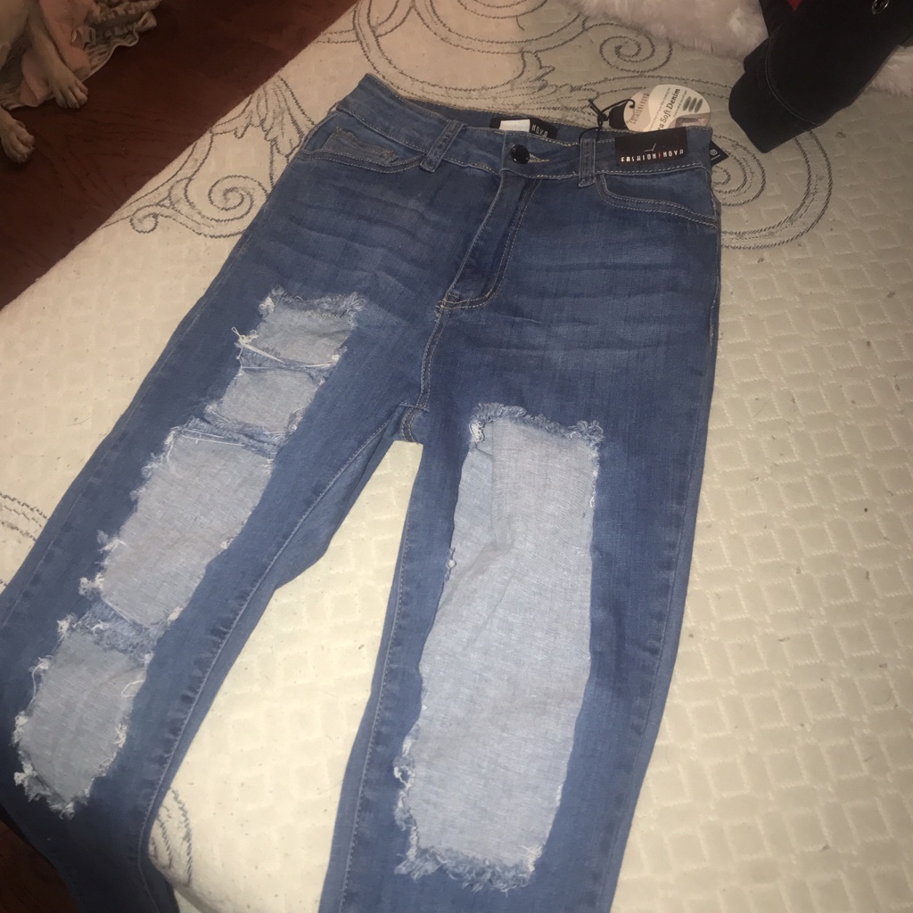 Distressed Denim Jeans